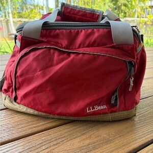 L.L. Bean Red and Tan Travel Bag
